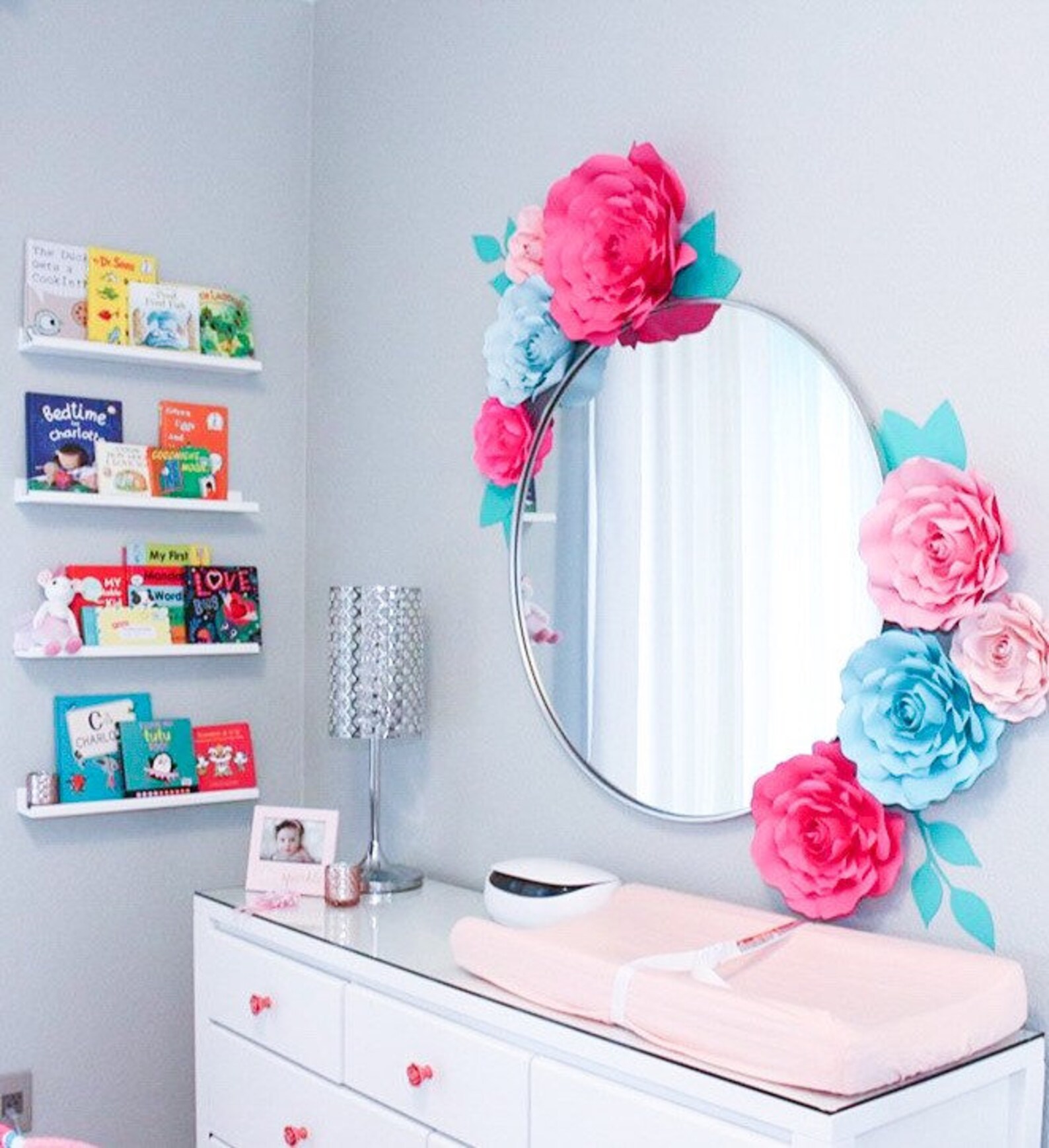 Large Paper Flower Nursery Wall Decor Floral Nursery Wall Etsy