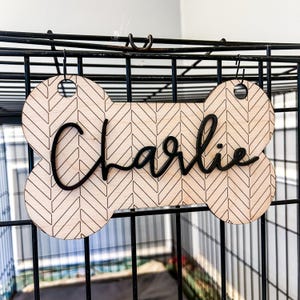 Personalized Dog Crate Sign: Wooden Puppy Kennel Nameplate - Etsy