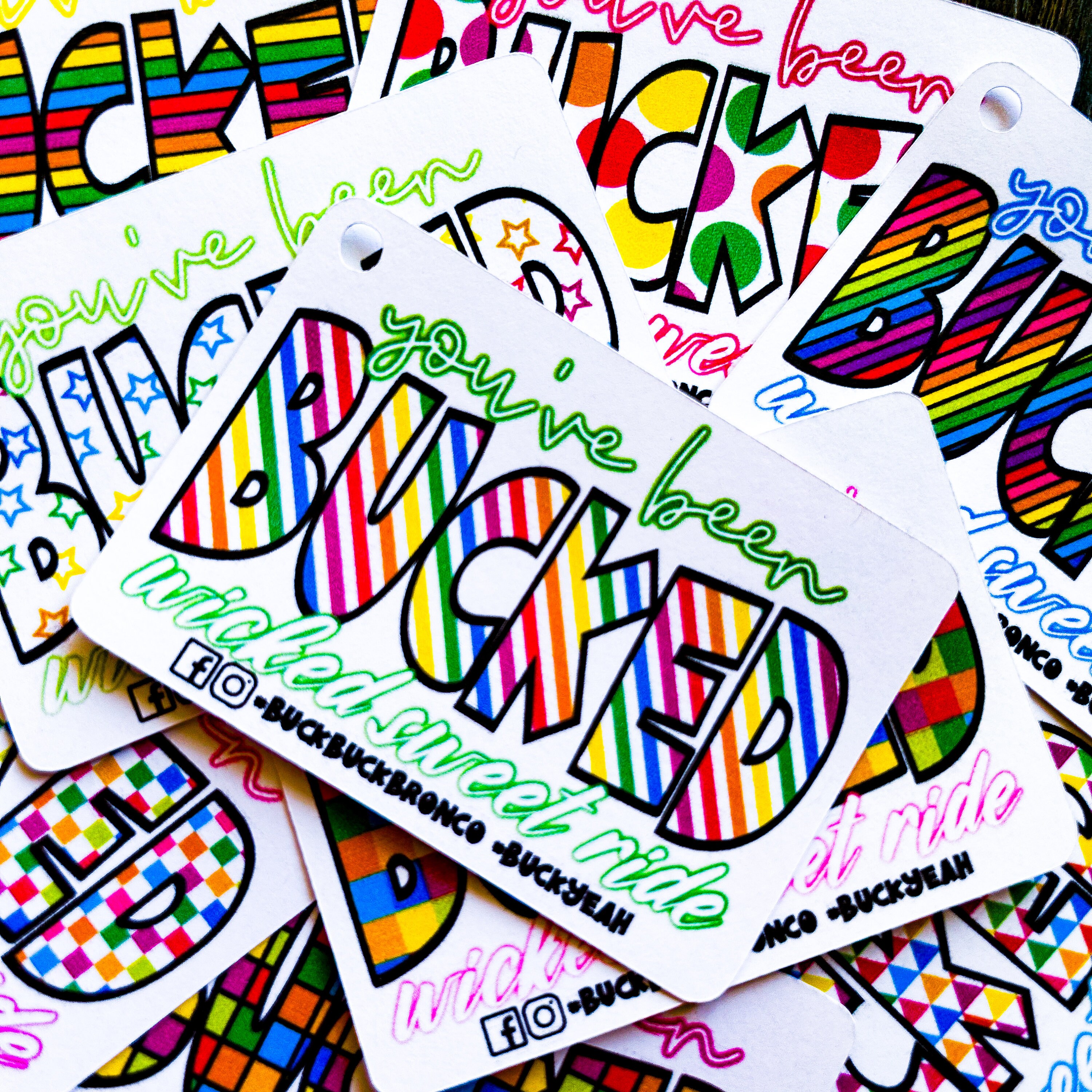 Buck Buck Bronco, Neon Brite You’ve Been Bucked, Colorful Buck Buck ...