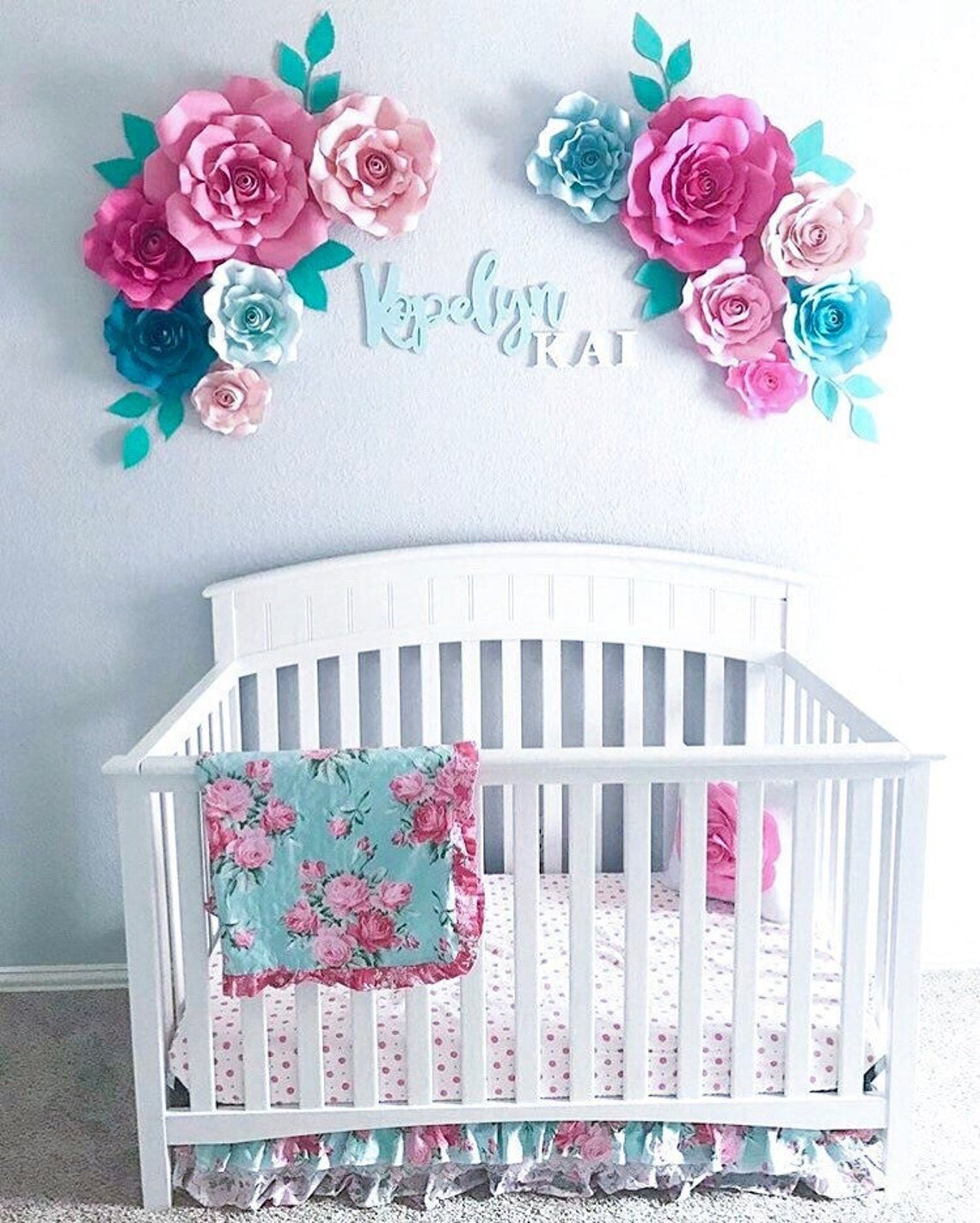 Large Paper Flower Nursery Wall Decor Floral Nursery Wall Etsy