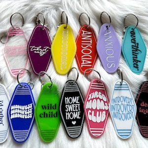 Retro Motel Keychain: Custom Acrylic Keyring, Sassy Accessories