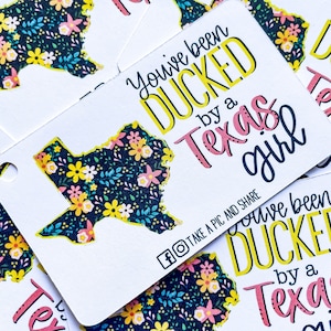 Texas Pride Duck Tags: Floral State Shape (Rubber Bands Included)