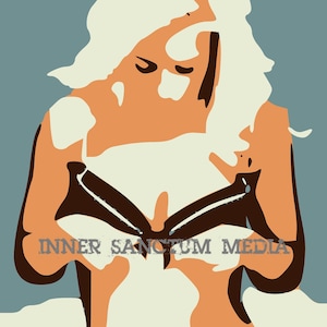 May include: A woman in a black bikini top and bottom poses with her hair covering her face. The text "INNER SANCTUM MEDIA" is visible in the image.