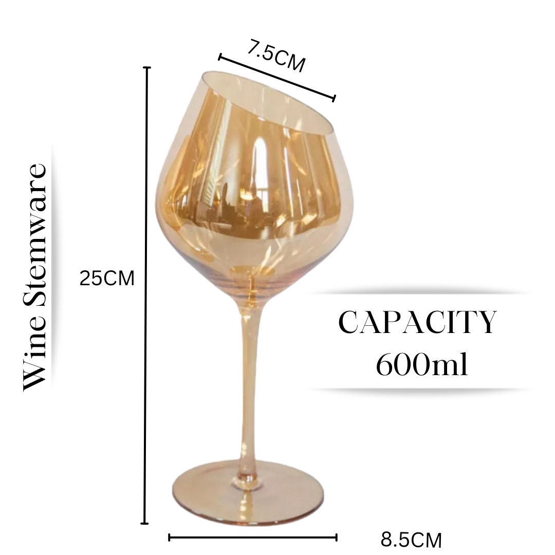 Designer Handblown Crystal Wine Glasses, Unique Iridescent Design, Perfect  Gift, Red Wine, Universal Wine, Colored Stemware Set of 2,4,6,8 