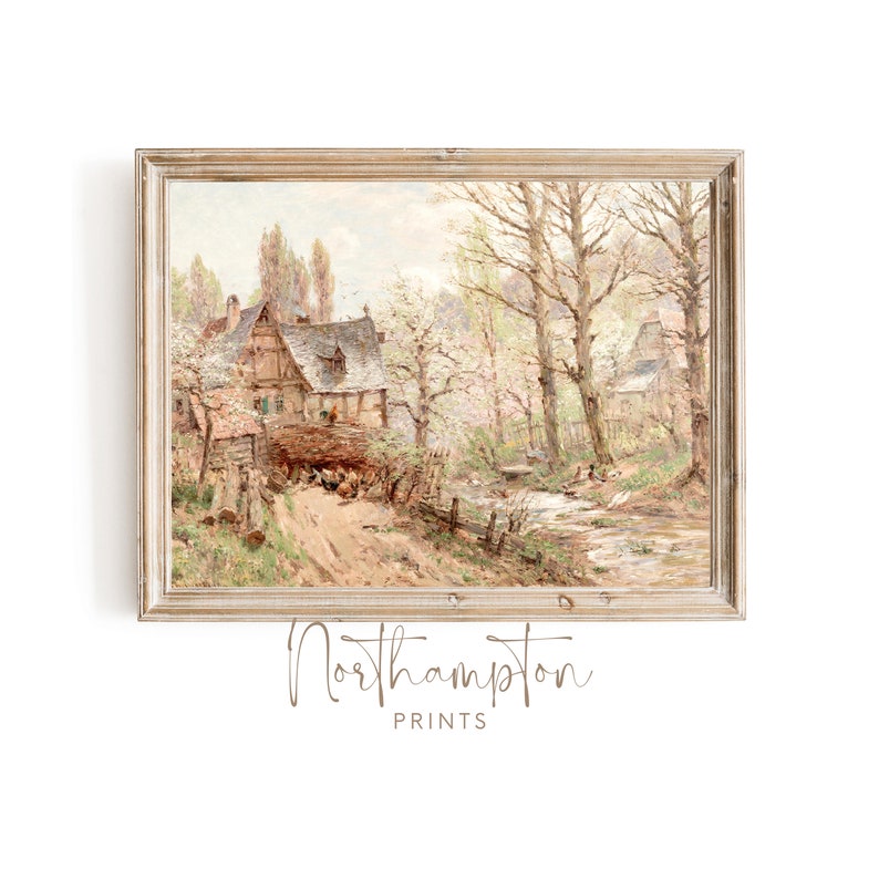 Vintage Farmhouse Wall Art Rustic Cottage Neutral Wall Art Neutral Home