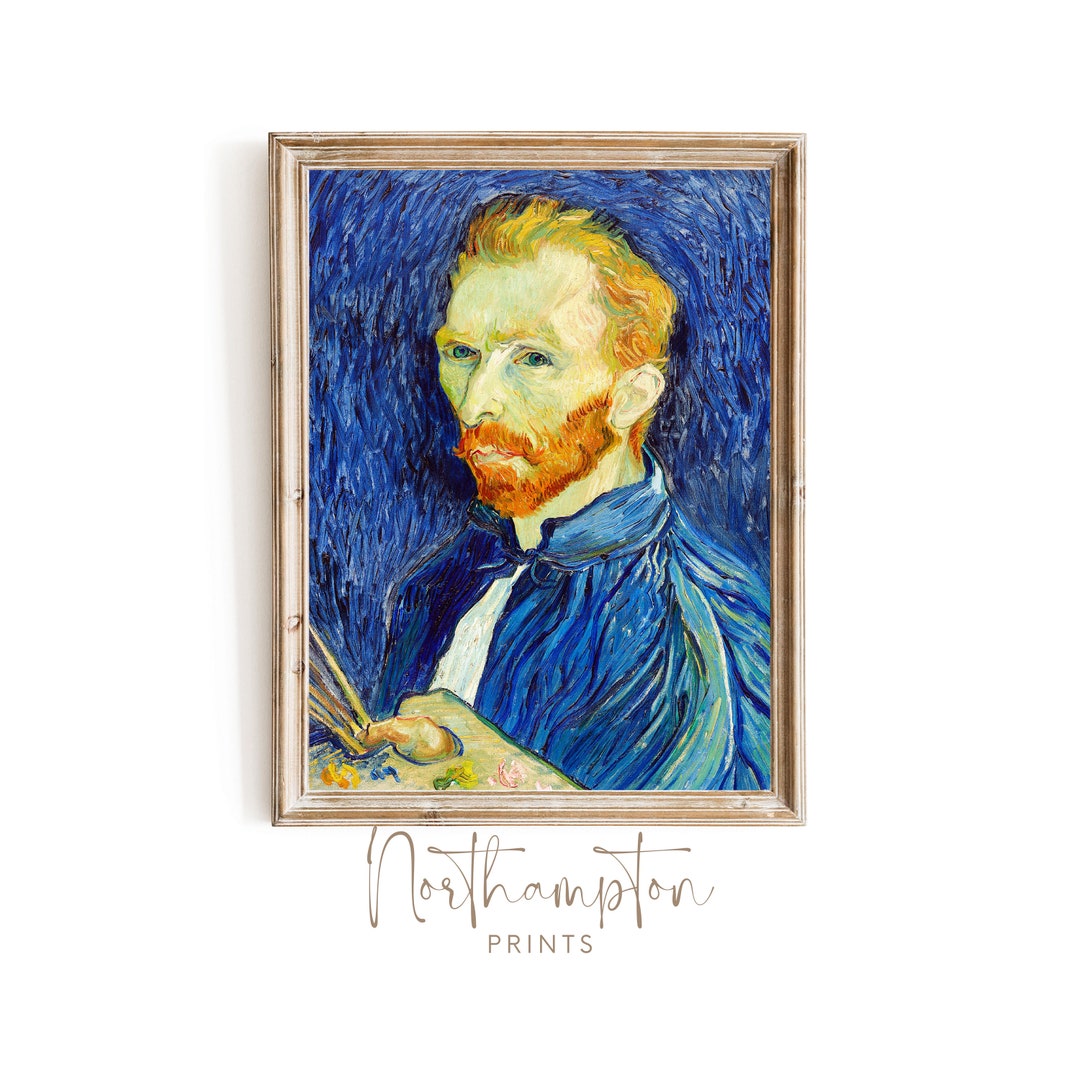Self Portrait by Van Gogh Vintage Print Vintage Wall Art Blue Home