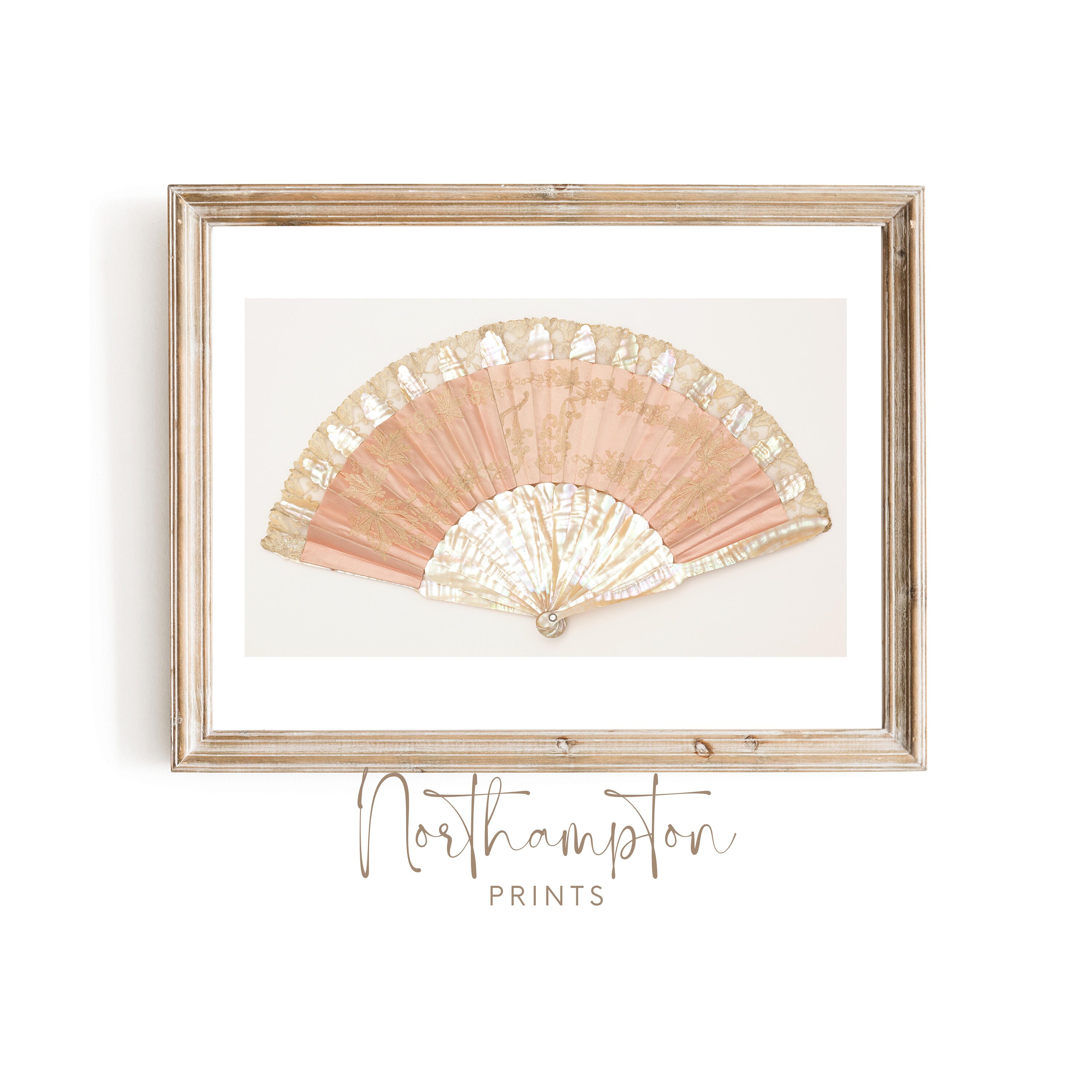 Pink Wall Art Vintage Ladies Fan Eclectic Wall Art Girls Room