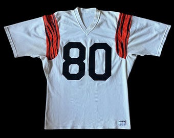 Vintage 1980s Cincinnati Bengals Cris Collinsworth Sand-knit jersey size M