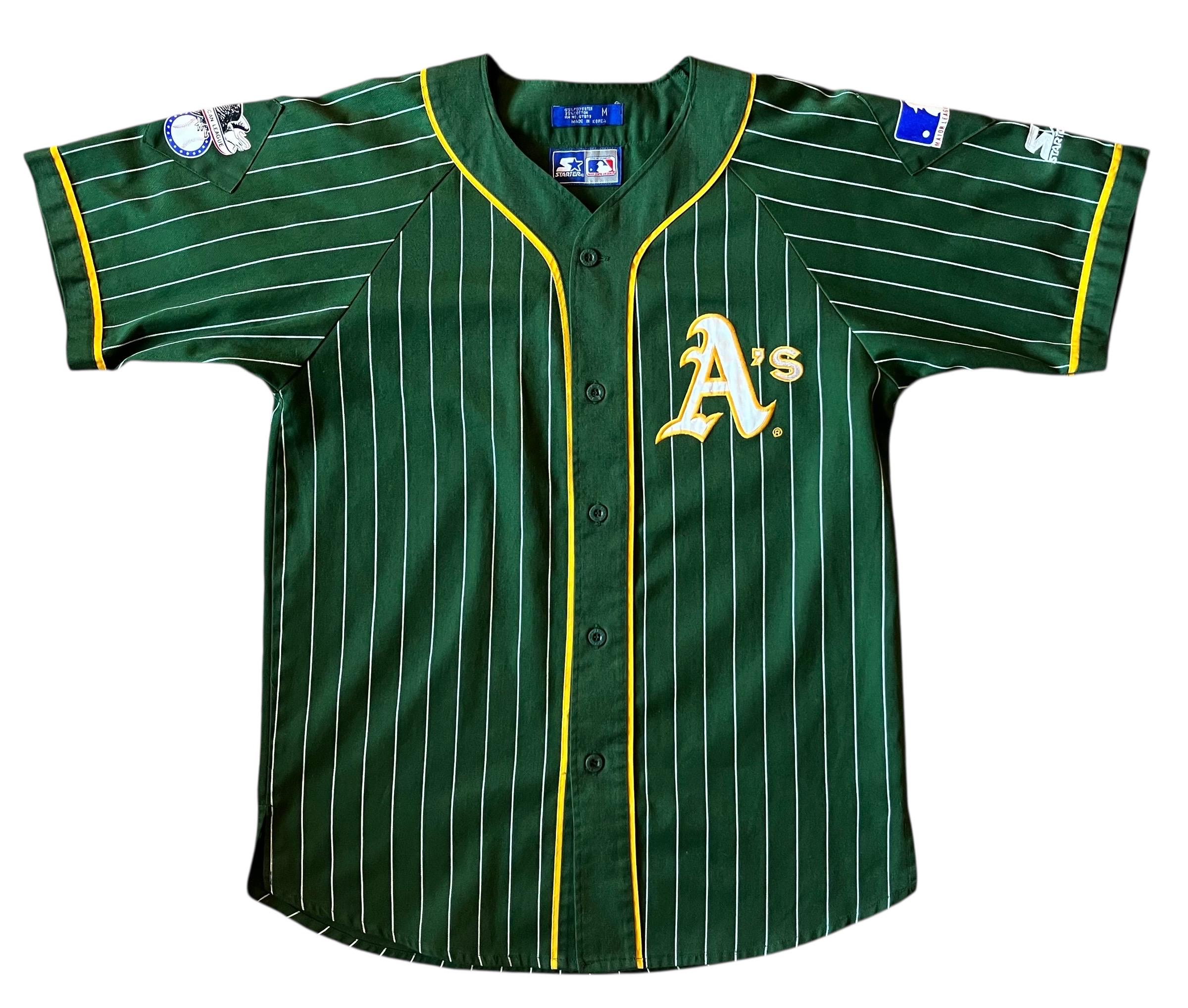 90s MLB STARTER オークランド・アスレチックス ユニフォーム Vintage 1990's MLB Oakland Athletics Pinstripe Starter Jersey Size
