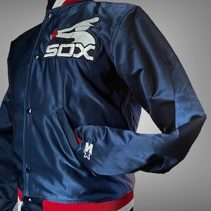 Vintage 1980 MLB Chicago White Sox Starter Satin Bomber Jacke Größe M