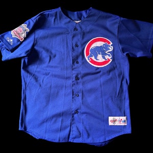 Vintage Chicago Cubs Russell Athletic Pinstripe Jersey Size Medium Mlb