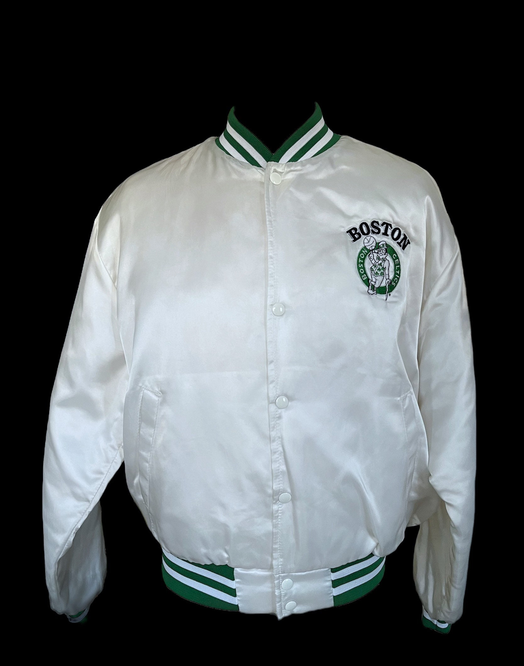 Vintage Boston Celtics Pro Player Leather Jacket - Maker of Jacket