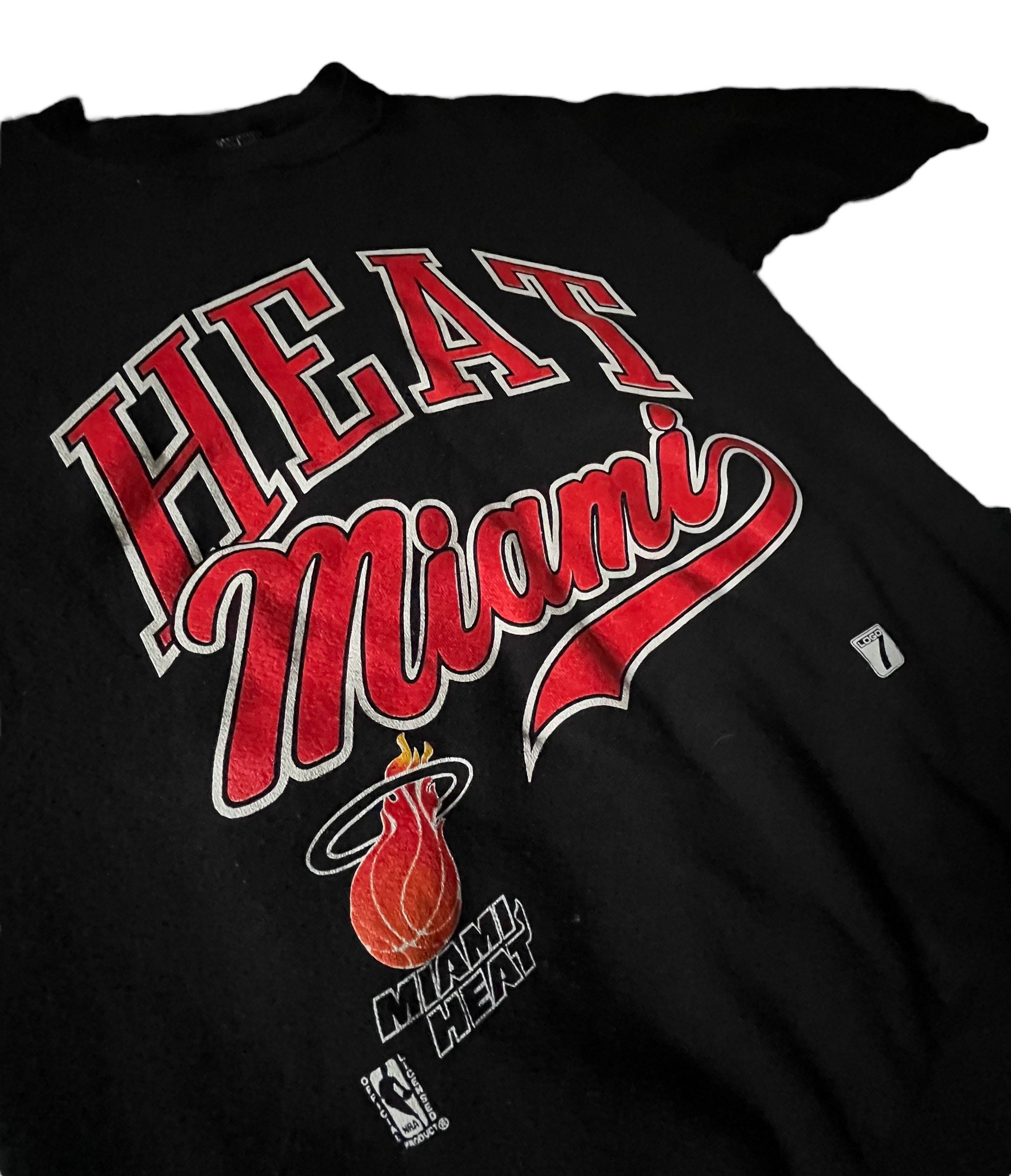 NBA Starter Miami Heat V Neck Jersey Black Red Short Sleeve Mens Adult