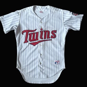 Vintage 90s Minnesota Twins Jersey by Rawlings | MLB Baseball Pinstripe Shirt | Size 42 Made in USA