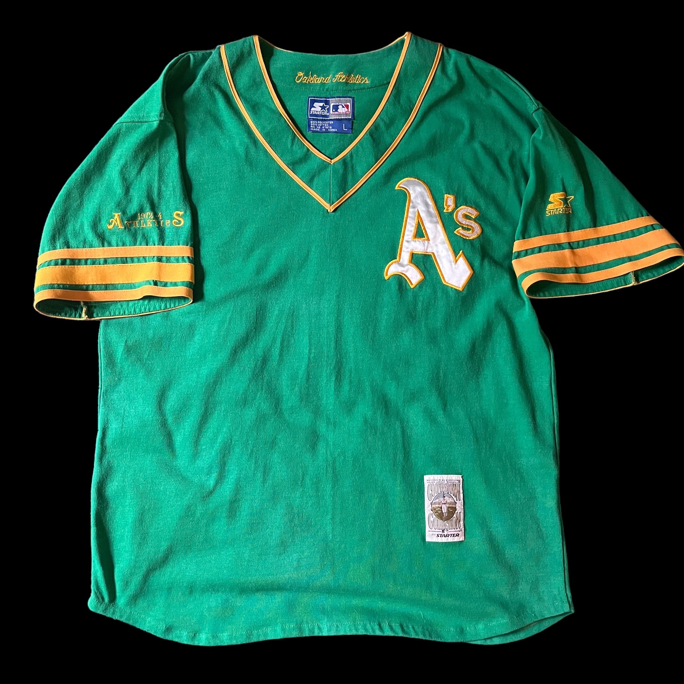 Vintage Starter Oakland A’s Jersey Green Cooperstown Collection Adult Size  M/L
