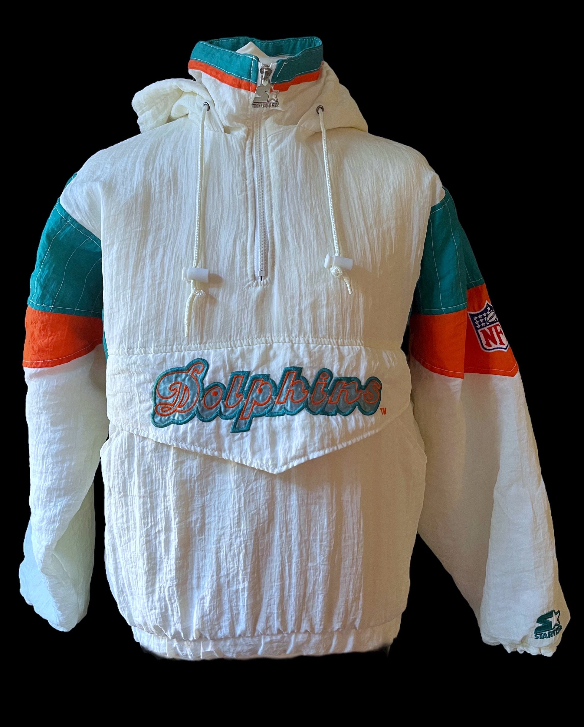 New Men Miami Dolphins Hoodie Sideline Athletic Performance Full zip Jacket Coat