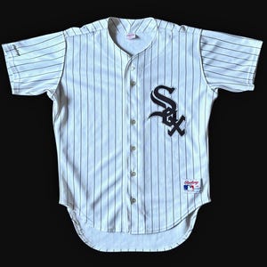 Vintage 90s Chicago White Sox Jersey by Rawlings | MLB Baseball Pinstripe Shirt | Size 44 Made in USA