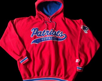 Vintage 1990’s New England Patriots Hoodie mit Kapuze und Hoodie, Größe XL