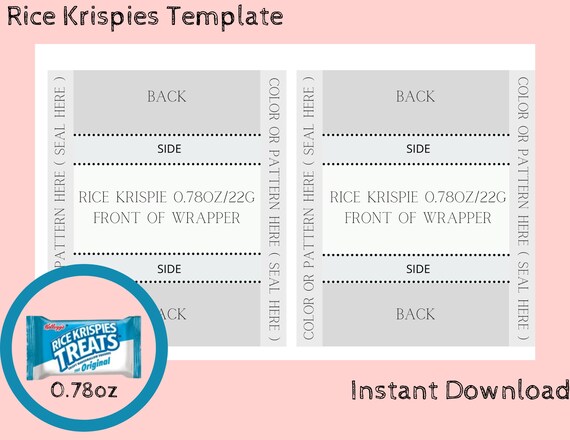 Rice Krispies Treats Template / Rice Krispies Label - Etsy