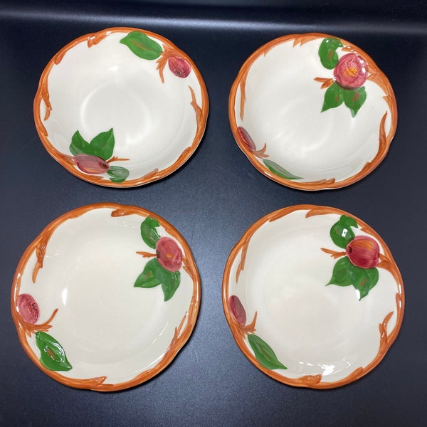 Franiscan Apple, Set of 4 Fruit/Dessert Bowls, USA Backstamp