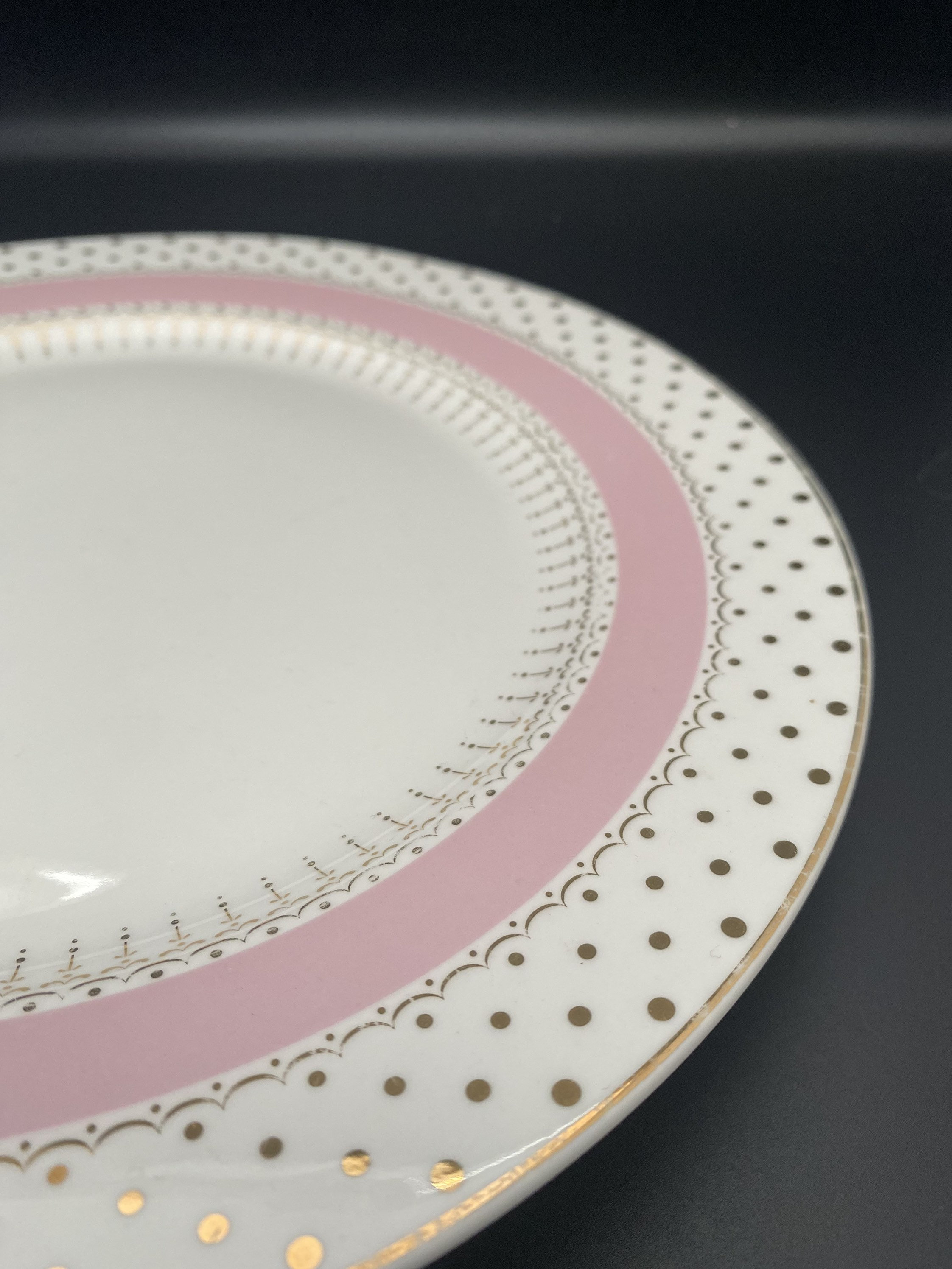 Pin Dots Pink Dinner Plates by Grace's Teaware Set of 6 Etsy