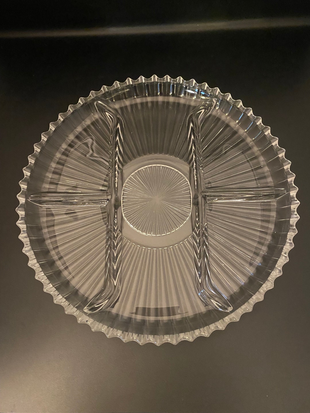 Heisey Glass Hors D'oeuvres Tray With 5 Compartments Etsy