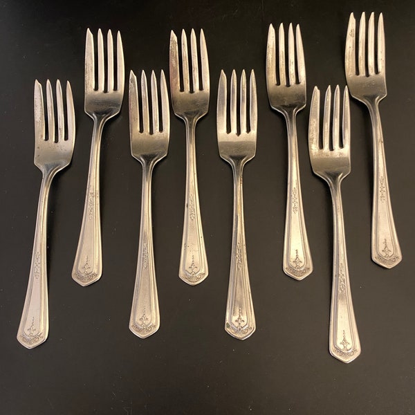 More-Dale Silverplate, Salad Forks, Set of 8, 6 1/4", Community Plate