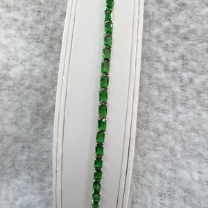 Pink,Green,Red colorstone Tennis Bracelet in Sterling Silver. Natural genuine Ruby, Pink tourmaline, Emerald Tennis Gemstone Braclet for her