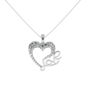 Unique Heart Pendant | Everyday LOVE diamond pendant charm. Signature necklace Present for her | Affordable Jewelry. Diamond heart and love