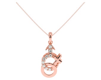 14Kt Gold or Silver Infinity arrow diamond pendant. 0.20 carat genuine natural diamond infinity pendant. Rose gold, Yellow or White Gold.