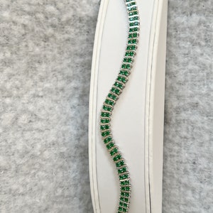 Distinct Genuine round emerald bracelet for her | May birthstone | Gifts for her | Bridesmaid jewelry | green emerald orange garnet | 7 inch