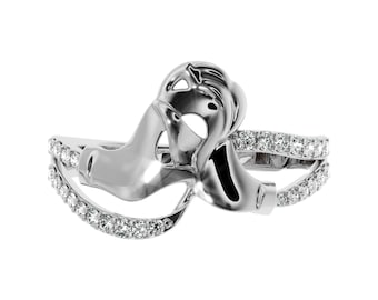 14KT Gold Holding Hands Diamond Ring | Hold my hand diamond Ring. Couple Hands Wedding Ring. Moissanite Diamond Ring in Silver or Gold tones