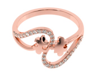 Diamond Puzzle Ring | Custom Wedding Band | Genuine Natural Diamond Ring White Gold Silver Rose Gold | Unique Propose Ring for Girlfriend