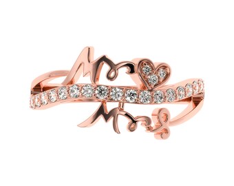 Mr and Mrs Diamond Gold Ring | 14KT Rose Gold Wedding Couple Ring | Ring For His/Her | Upcycled Lab Grown Diamond Ring in Silver/Gold tone