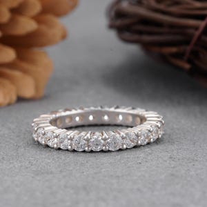 1.8 carat brilliant round cut natural diamond eternity band in white gold Gold. Round diamond wedding band. Natural diamond wedding band.