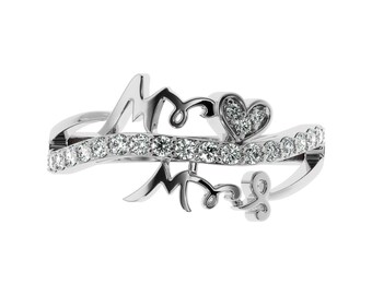 Mr and Mrs Diamond Gold Ring | 14KT Rose Gold Heart Wedding Couple Ring | Ring For His/Her | Moisannite Diamond Ring in Silver or Gold tones
