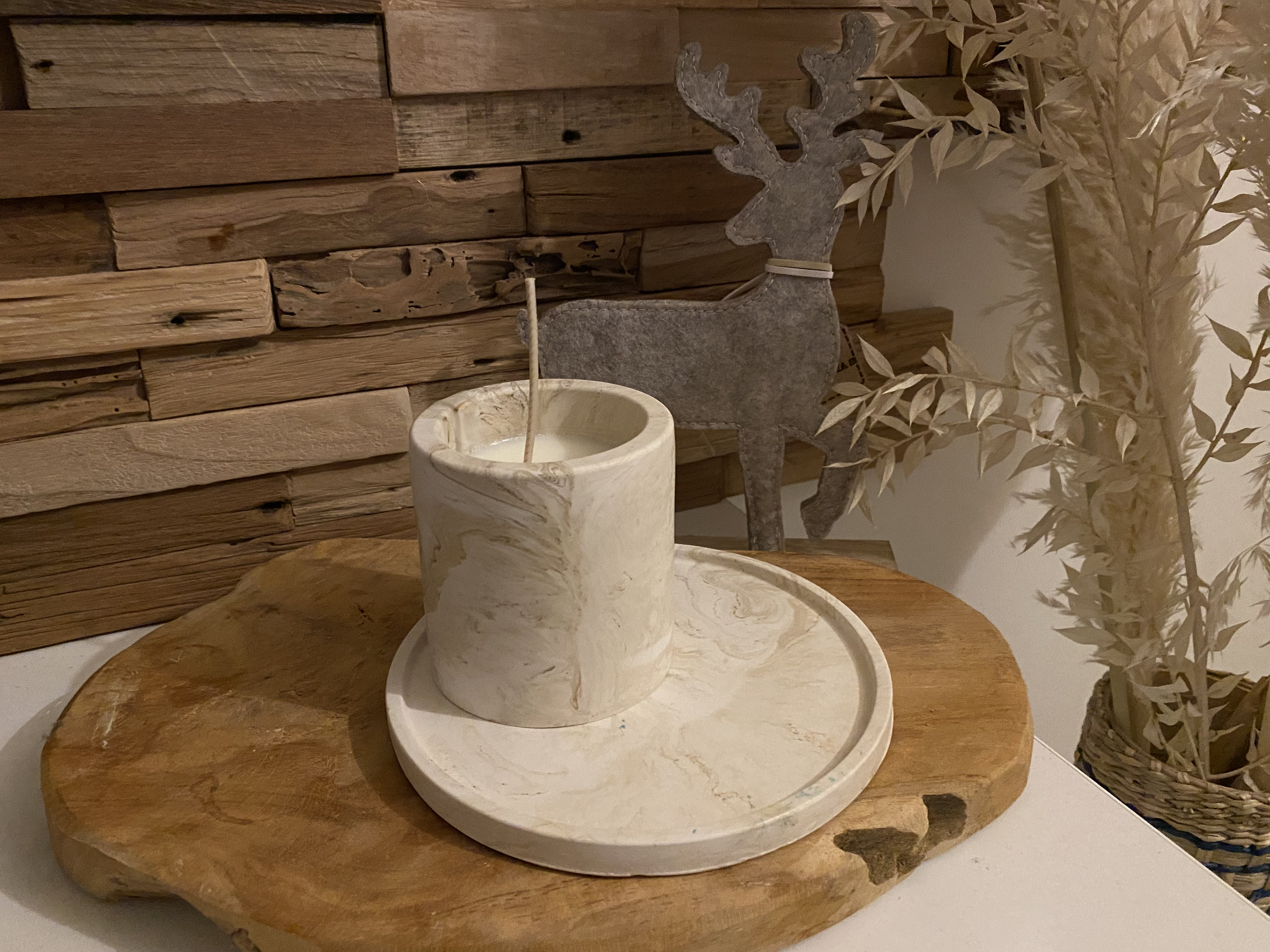 Bougie Senteur Séduction + Plateau Fait Main