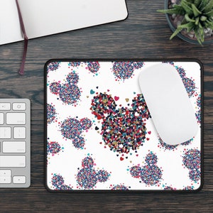 Mickey Mouse MousePad, Computer Accessory, Laptop Accessory, Home Office, Classroom Deck Decor, Confetti, Colorful Art, Mickey Ears, Disney