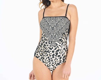 womens leopard print swimsuits