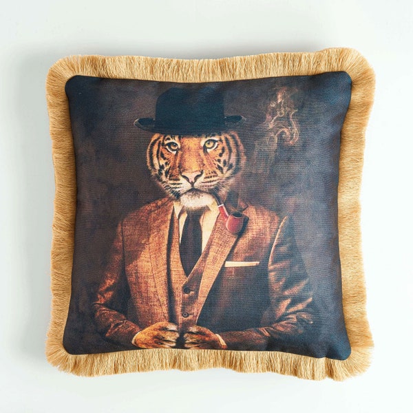 Capped Tiger Cushion