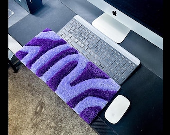 Purple Groovy Waves Custom Keyboard Wrist Rest Rug