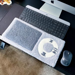 Grey Music Player Pod Custom Keyboard Wrist Rest Rug