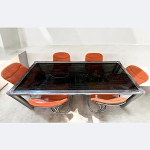 Dining Table And 6 Chairs Set Gastone Rinaldi Modern Italy 70s