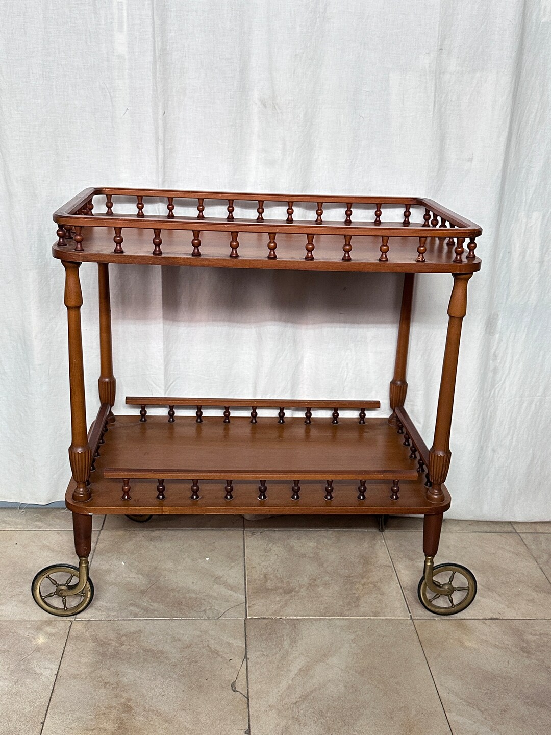 Vintage Wooden Bar Cart Etsy
