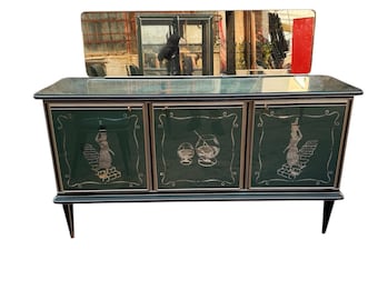 Aparador antiguo de madera moderno vintage de Umberto Mascagni, años 50