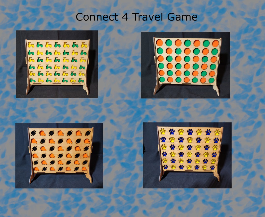 Laser Cut Connect 4 Travel Game 6 Options Crafted by Designs by Scamper