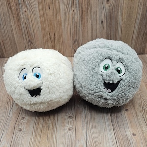 Plush Sherpa Dog Toy, Goofy Face Ball, Soft Squeaker Dog Toy, Medium to Large Breeds, Pet Gift, Handmade Dog Toy, Novelty Dog Toy
