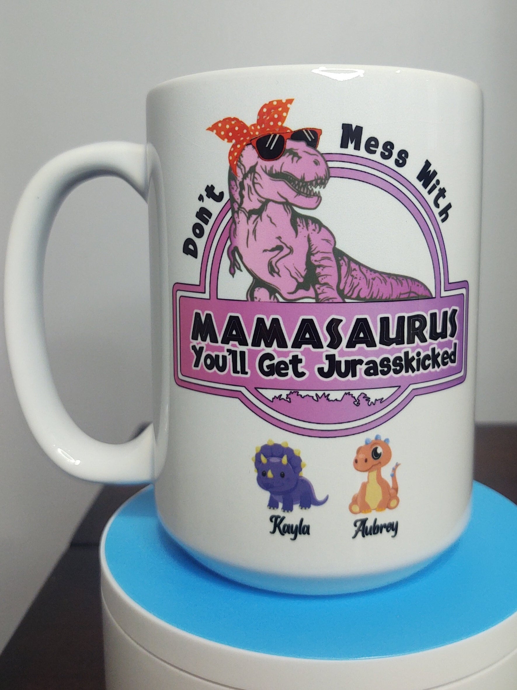 Don't Mess with Mamasaurus You'll Get Jurasskicked Mug Mamasaurus Mug  Birthday Mothers Day Gifts for Mom from Daughter Kids Son Mom Coffee Mug  Mom Gifts 11 Oz sold by Anica-Rivet