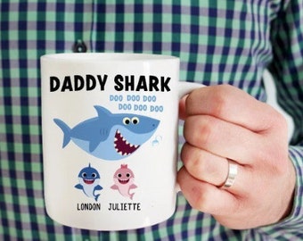 Personalized Daddy Shark Mug for Daddy Dad Dadda