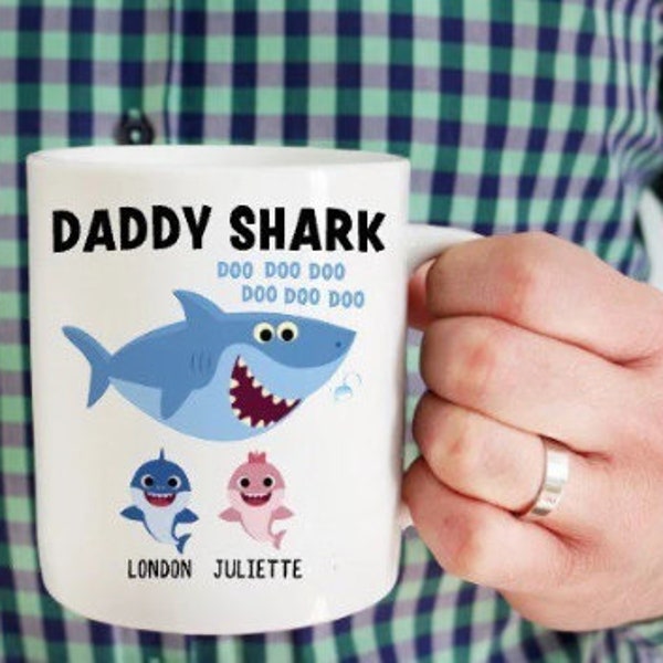 Personalized Daddy Shark Mug for Daddy Dad Dadda